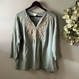 J. Jill Womens embroidered tunic top